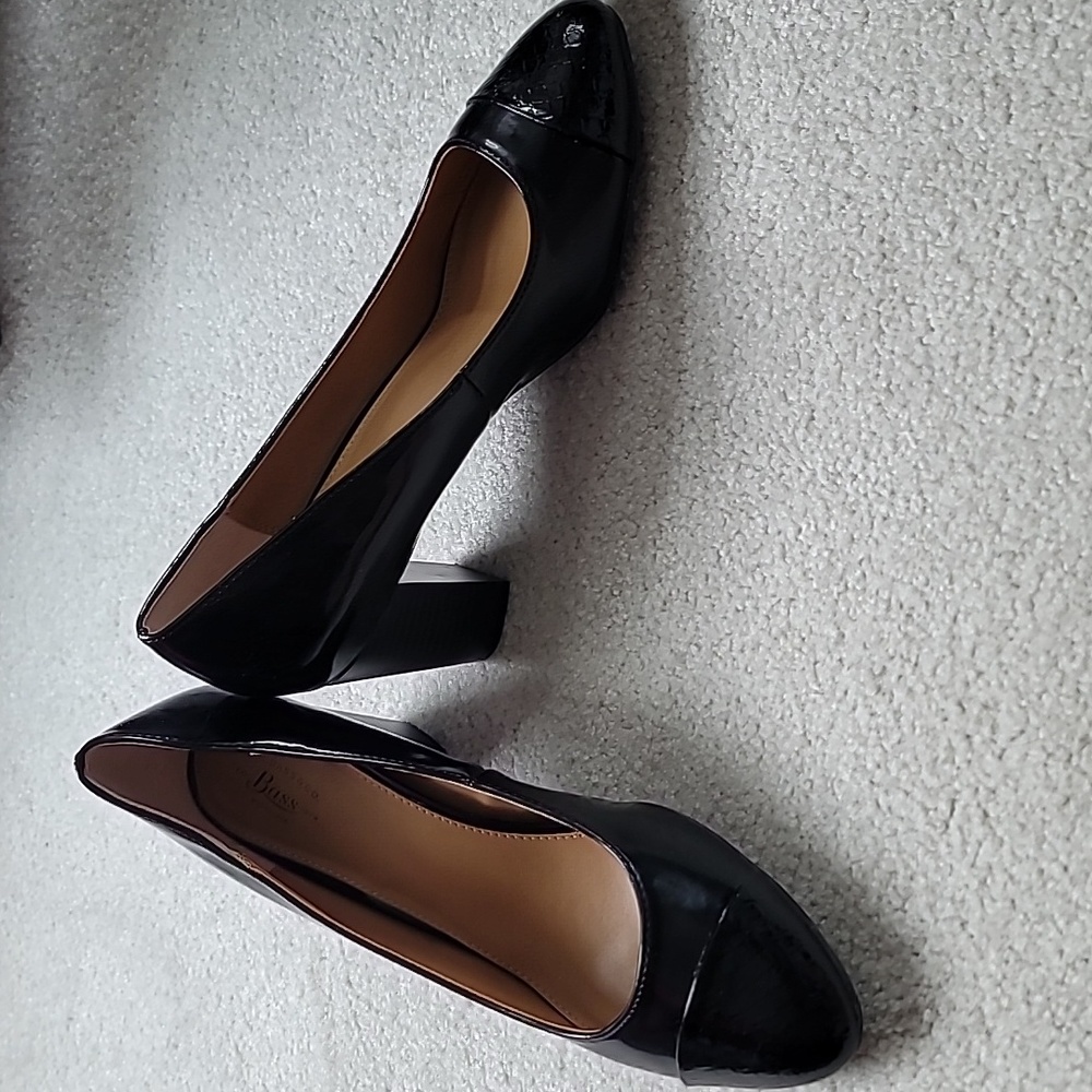 Bass patent faux leather shoes